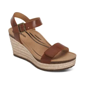 AETREX SYDNEY ESPADRILLE WEDGE WALNUT