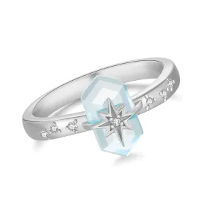 Blue Topaz Silver Star Ring - Magic Stone