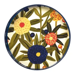 Harvest Sunshine Round Tray - 15 Inch Floral Design