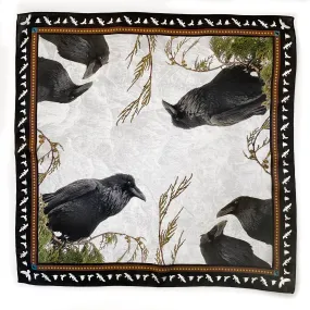 RAVENS ON CEDAR — Square Scarf