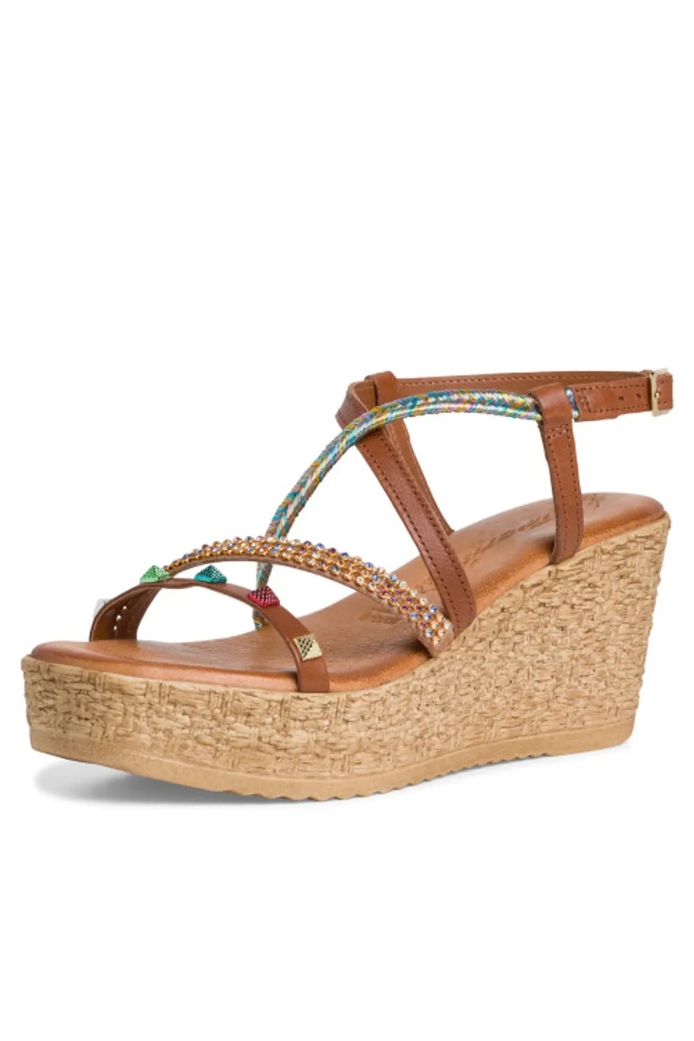 Tamaris cognac wedge 28387