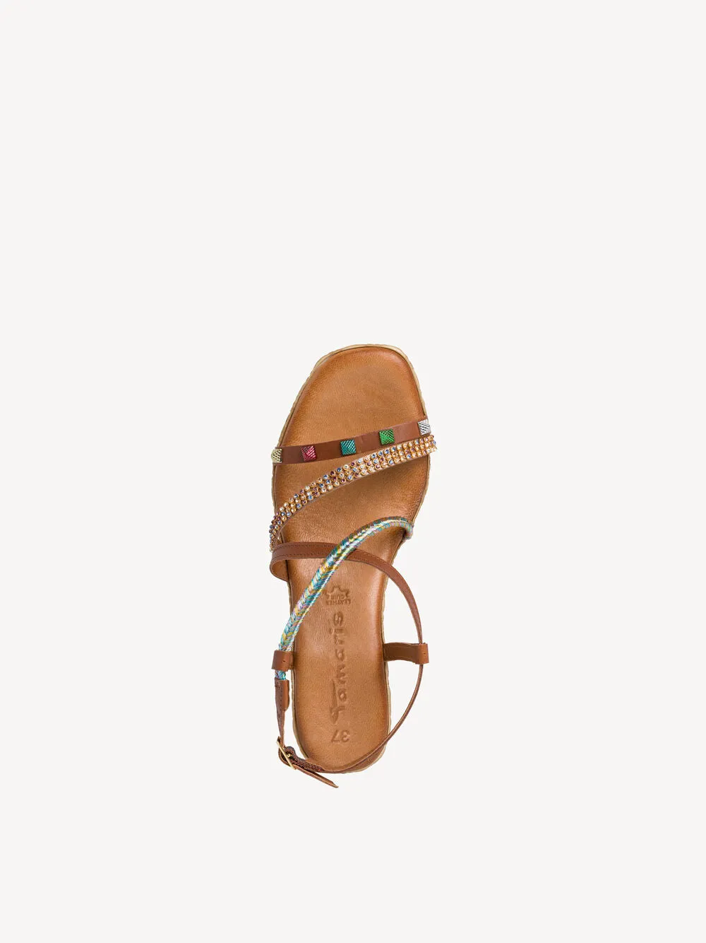 Tamaris cognac wedge 28387