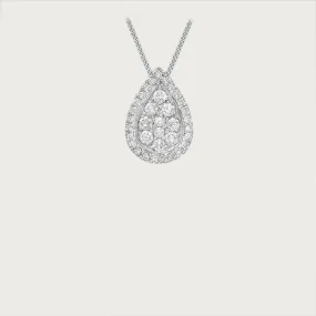 Versa Diamond Teardrop Pendant in 18K White Gold